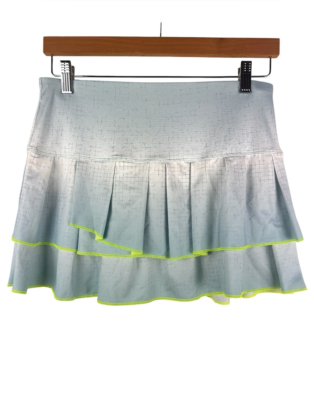 Lucky in Love Blue White Ombre Tiered Ruffle Pleated Tennis Skirt / Skort Sz S